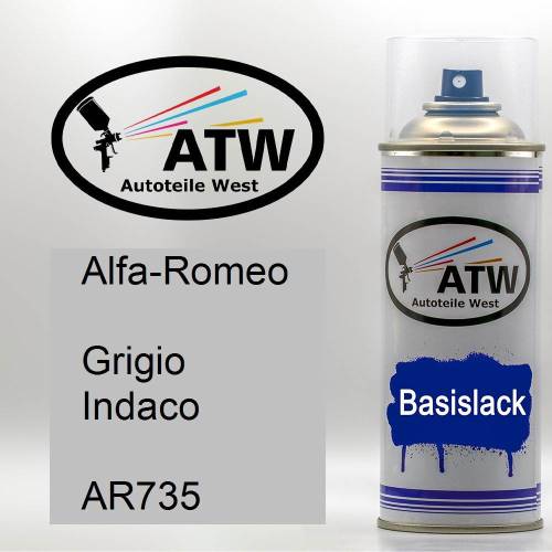 Alfa-Romeo, Grigio Indaco, AR735: 400ml Sprühdose, von ATW Autoteile West.